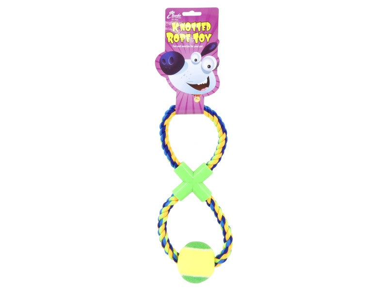 CHEEKO FIGURE 8 ROPE TUG + BALL 30CM