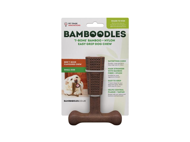 BAMBOODLES T-BONE CHEW SMALL BEEF 4"