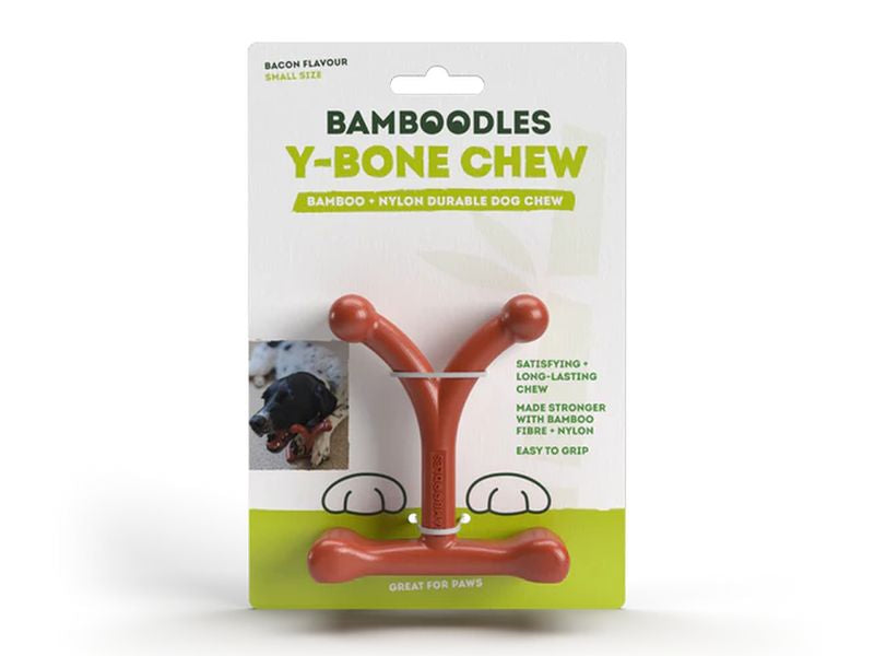 BAMBOODLES Y-BONE CHEW SMALL BACON
