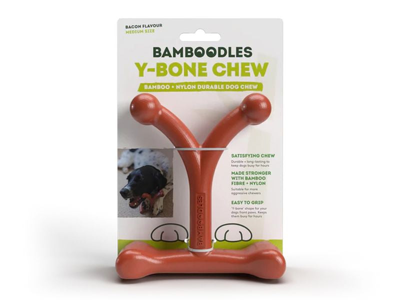 BAMBOODLES Y-BONE CHEW MEDIUM BACON