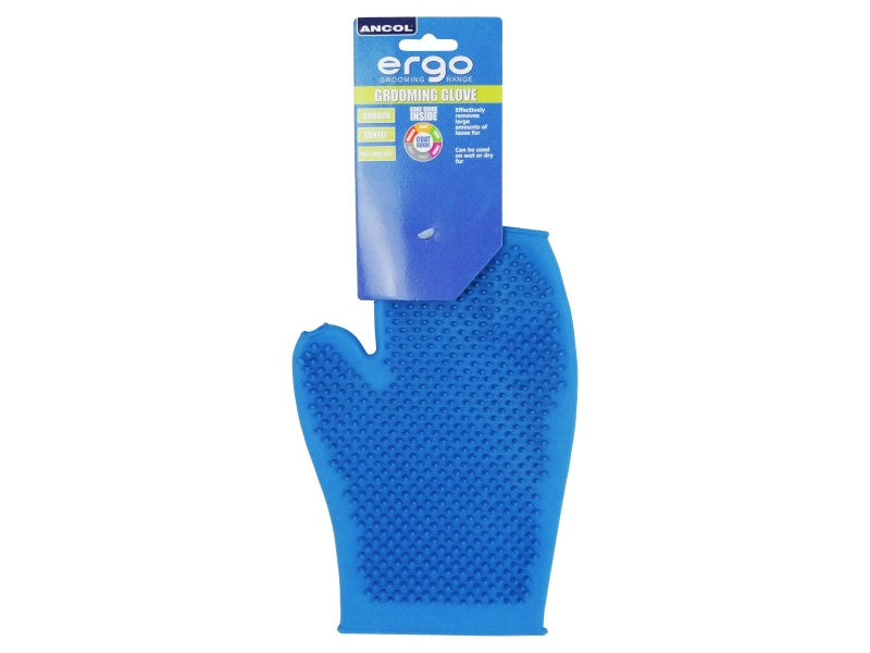 ERGO BLUE RUBBER GROOMING GLOVE