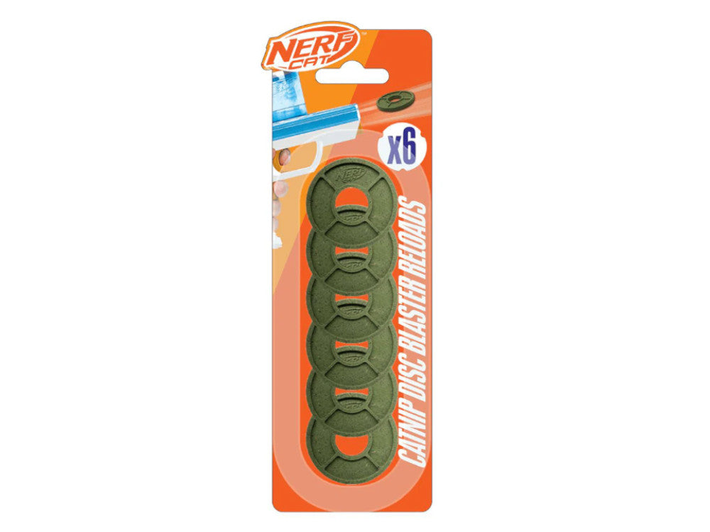 NERF CAT FOAM CATNIP DISCS 6PK