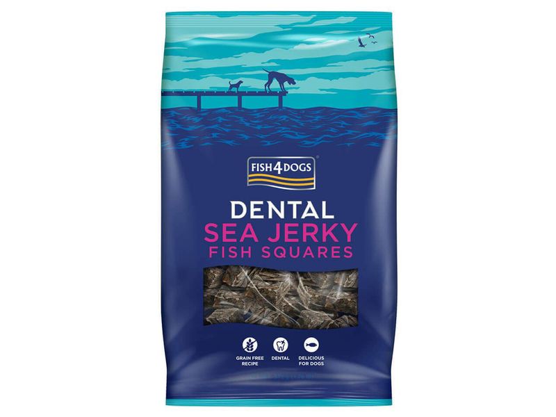 F4D DENTAL SEA JERKY FISH SQUARES 115G