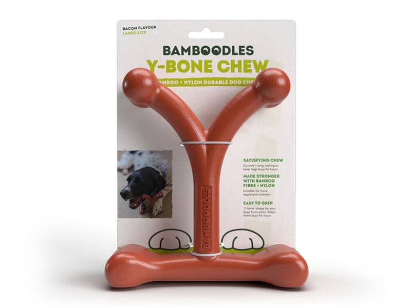 BAMBOODLES Y-BONE CHEW LARGE BACON