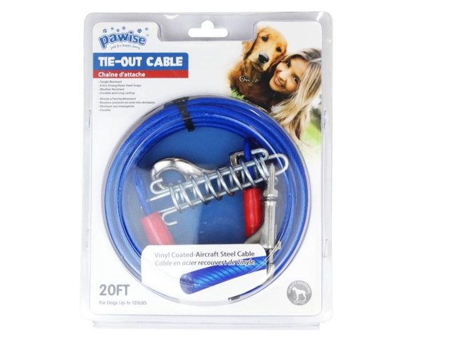 PAWISE HEAVY TIE OUT CABLE 20FT 120LB/54KG