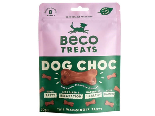 BECO TREATS CHOC, CAMOMILE & QUINOA 70G