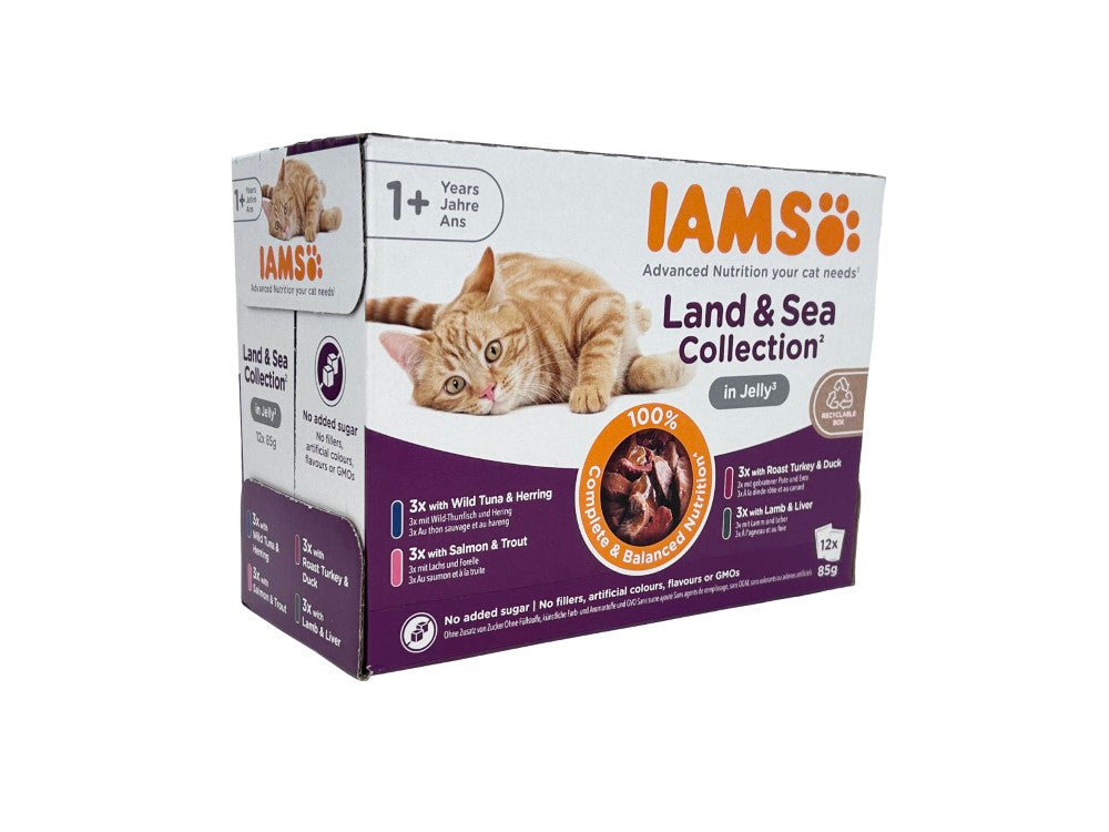 IAMS CAT DELIGHTS LAND&SEA JELLY 85G