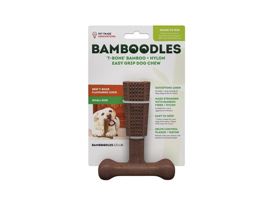 BAMBOODLES T-BONE CHEW SMALL BEEF 4"