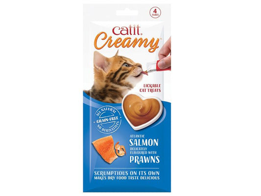 CATIT CREAMY TREATS SALM&PRAWN 4PK