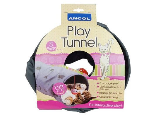 CAT PLAY TUNNEL GREY COLLAPSIBLE 6.31 50CM