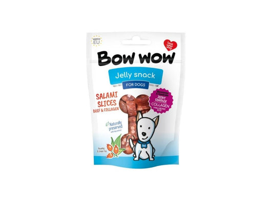 BOW WOW SALAMI SLICES BEEF&COLLAGEN 80G