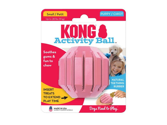 KONG PUPPY ACTIVITY BALL-SMALL PINK/BLUE