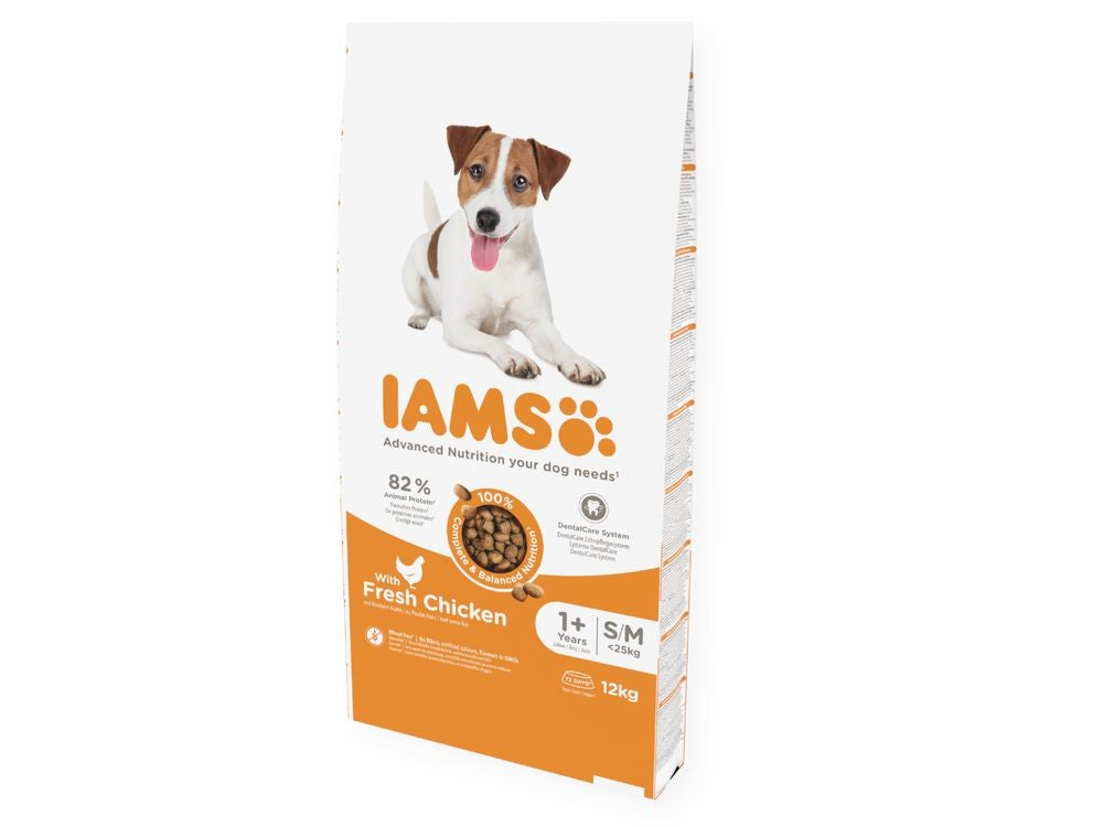 IAMS DOG 12KG ADULT SML&MED CHICKEN