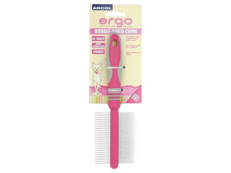 ERGO CAT DOUBLE SIDED COMB FINE/MED