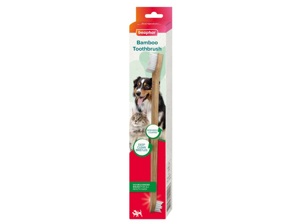 BEAPHAR DOUBLE-ENDED BAMBOO TOOTHBRUSH