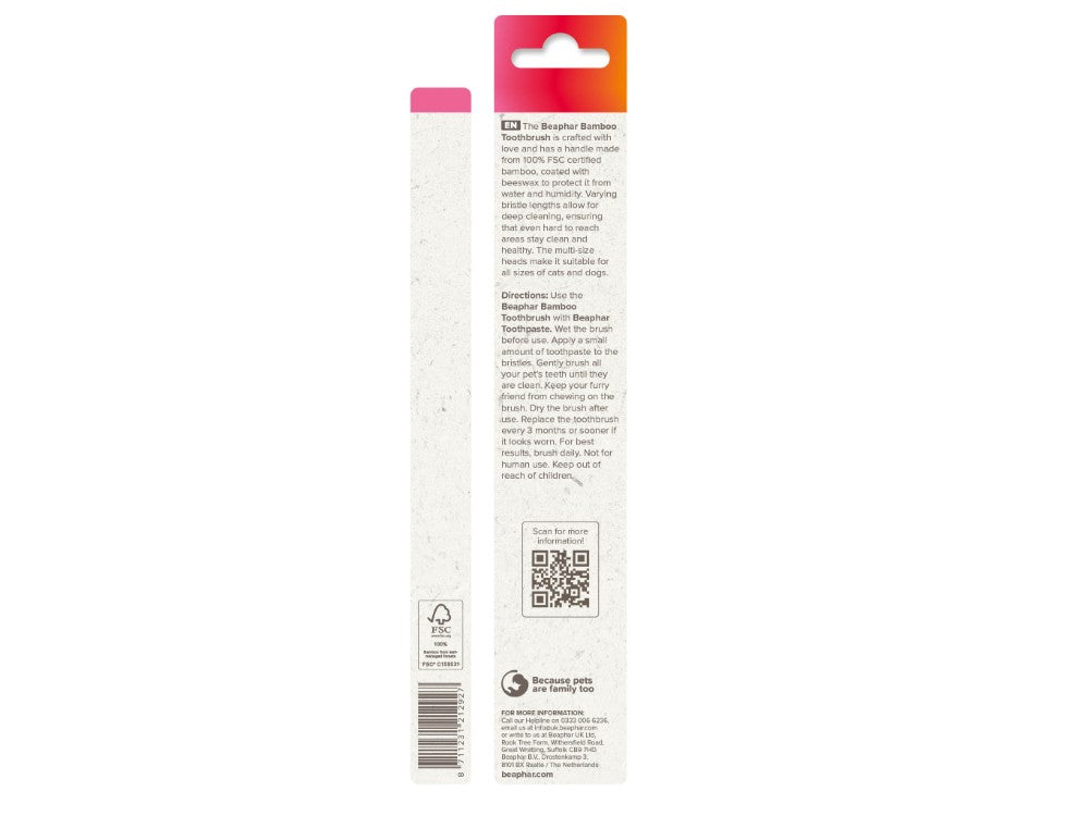 BEAPHAR DOUBLE-ENDED BAMBOO TOOTHBRUSH