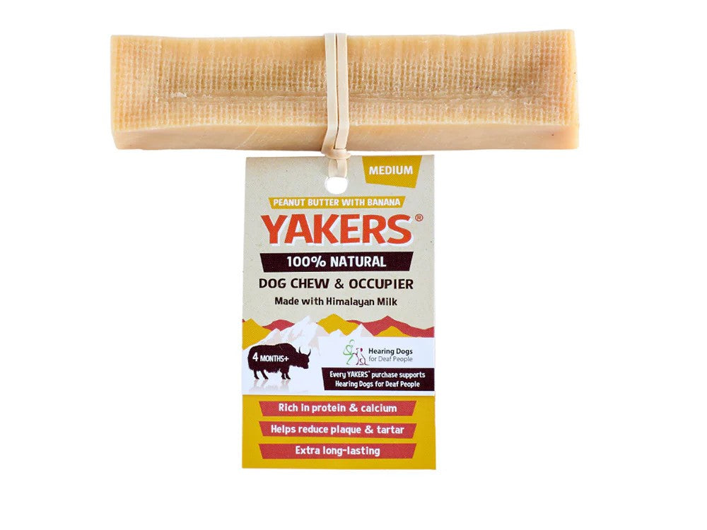 YAKERS PEANUT BUTTER DOG CHEW MEDIUM