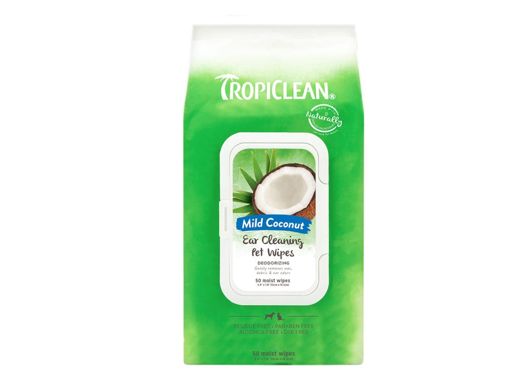 TROPICLEAN EAR CLEANING WIPES 50CT