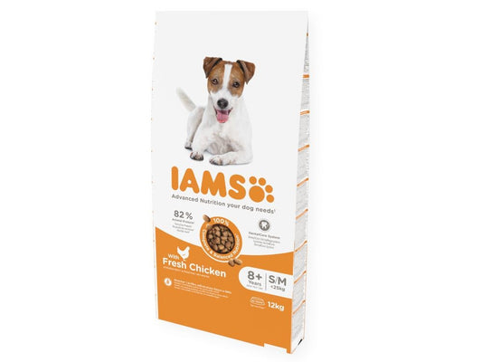 IAMS DOG 12KG SENIOR SML&MED CHICKEN