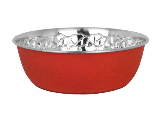 MASON EMBOSSED BOWL RED - 2700ML