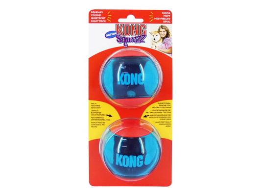 KONG SQUEEZZ ACTION BALL RED LG 2 BALLS