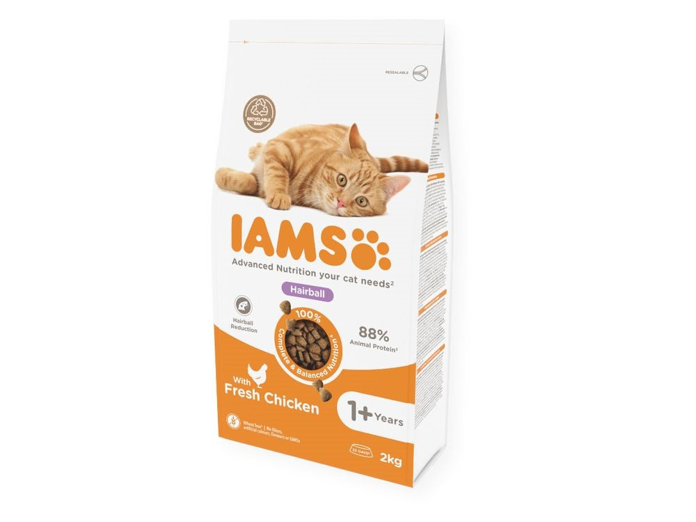 IAMS CAT 2KG ADULT HAIRBALL CHICKEN