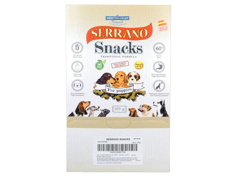 SERRANO SNACK PUPPY 85G DISPLAY