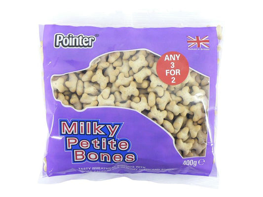 POINTER MILKY PETITE BONES 400G