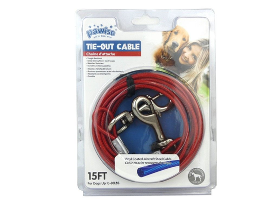 PAWISE STANDARD TIE OUT CABLE 15FT 60LB/27KG