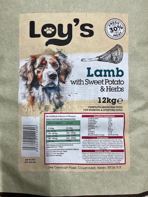 Loy's Grain Free Adult Lamb 12kg